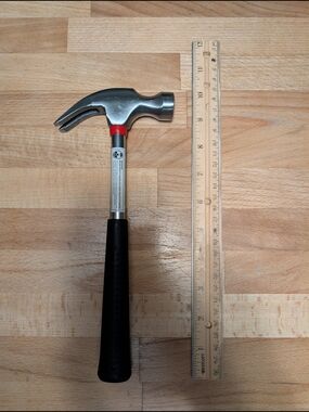 Claw Hammer with Black Grip and Red Accent